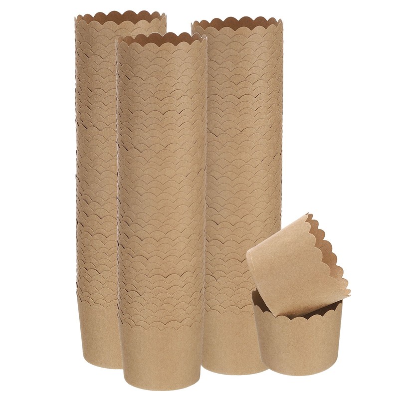 150Pcs Paper Baking Cups 6oz Brown Kraft Paper Muffins Liner Cupcake
