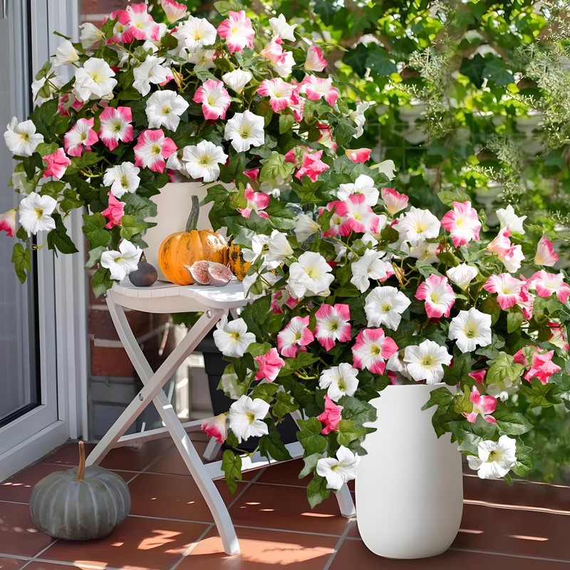 Waipfaru Artificial Flowers For Outdoors 4Pcs Artificial Petunias Uv Resistant gallery