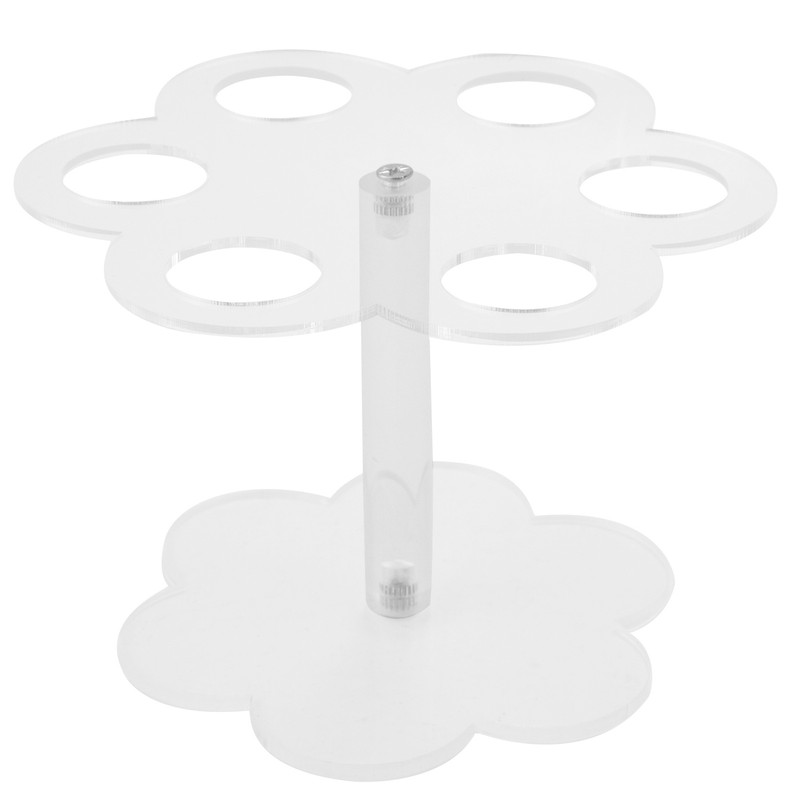 1pcs 6 Holes Acrylic Ice Cream Cone Stand Holder Transparent B1Y65393