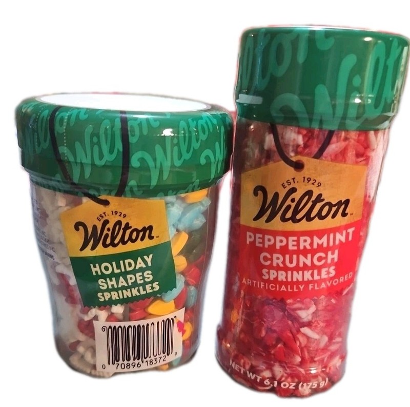 Wilton Christmas Shapes Sprinkles Mix Holiday Assortment With Peppermint Crunch