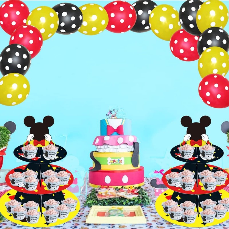 Large 3-Tier Mickey Minnie Cupcake Stand 12Inch Cardboard Cupcake Tray for We... gallery