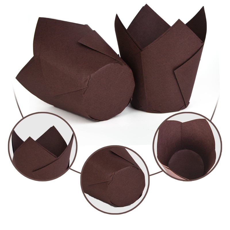 DC QZHMKJ PET 200Pcs Tulip Cupcake Liners Muffin Baking Holders Premium Cups ... gallery