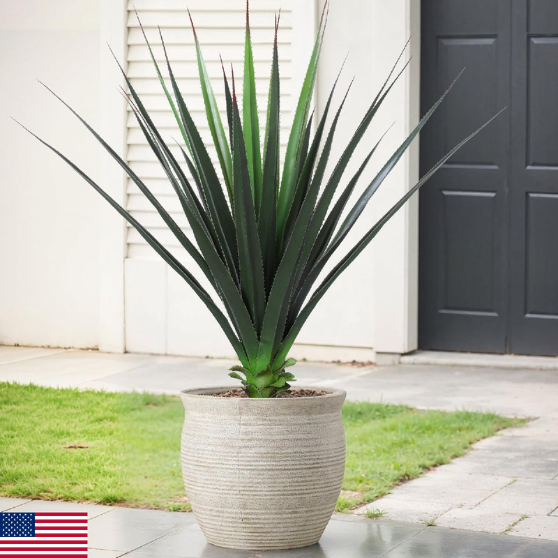 Justoyou 3Ft Realistic Agave Plant Artificial Spiked Succulent Faux Agave
