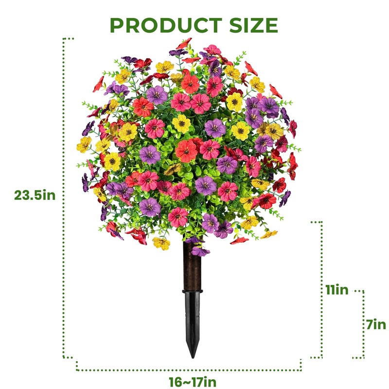 Icx 2 Pcs Artificial Boxwood Topiary Ball Trees Flowers 23.6 Outdoors Fake Uv gallery