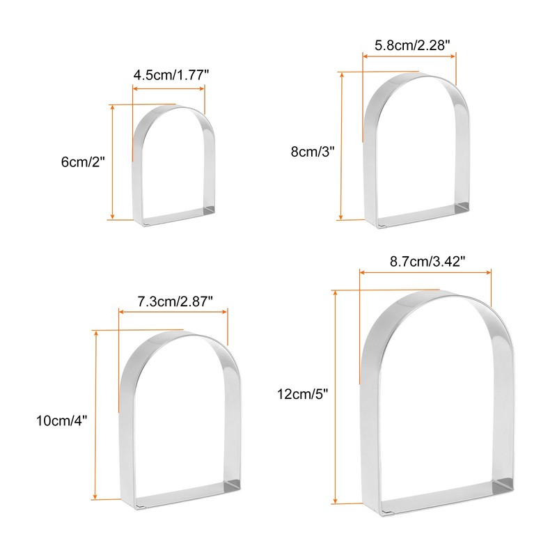 Arched Cookie Cutter Set Assorted Sizes Stainless Steel Geometric Biscuit Cutter gallery