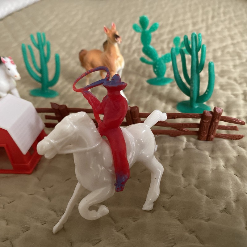 Vintage Western Round Up Miniature 2-3 Inch Cowboy Cake Decor-13 Total Pieces gallery