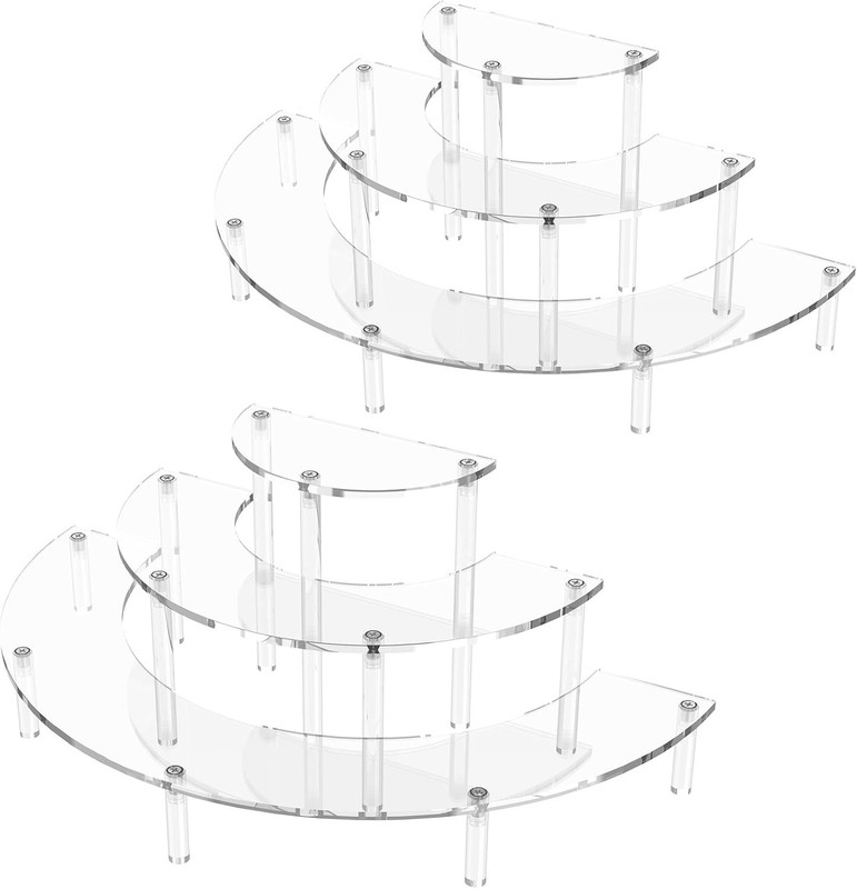 3 Tier Acrylic Display Risers 2 Pack, Half Moon Cupcake Stand, Clear Perfume ... gallery