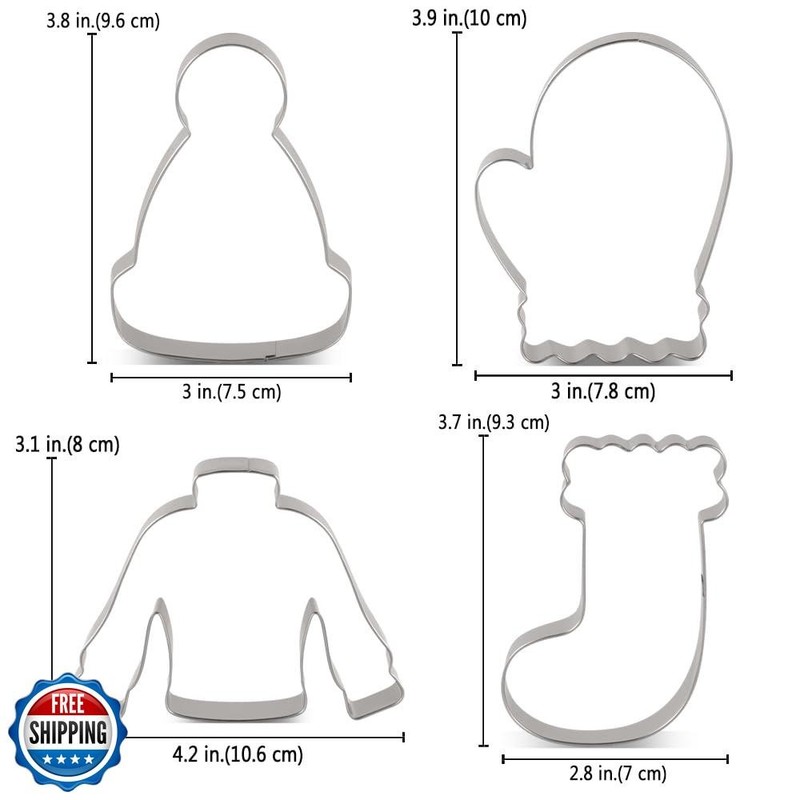 LILIAO Winter Holiday Christmas Cookie Cutter Set - 4 Piece - Ugl gallery