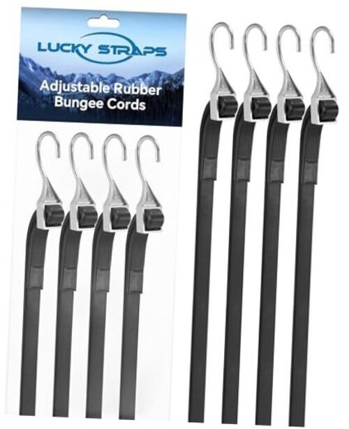 Adjustable Rubber Bungee Cords, Easy to Adjust from 6″ to 60 Inch 100% Rubber
