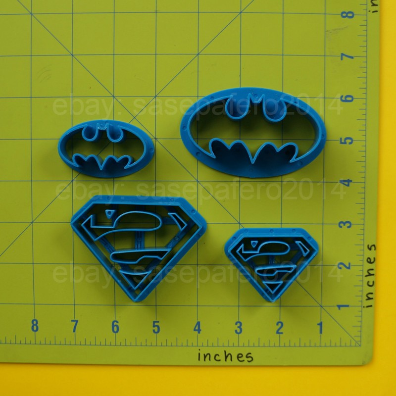 Superhero Superman Batman cookie cutter 4 pieces set. gallery