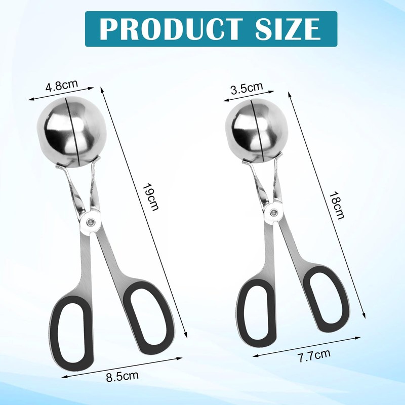 Meat Baller Tongs Stainless Steel with Anti-Slip Handles Non-Stick Food Scoop gallery