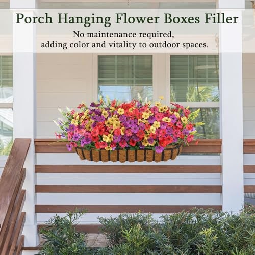 24 Bundles Realistic Fake Flowers for Outdoors, No Fade Faux 24PCS Mix Color gallery
