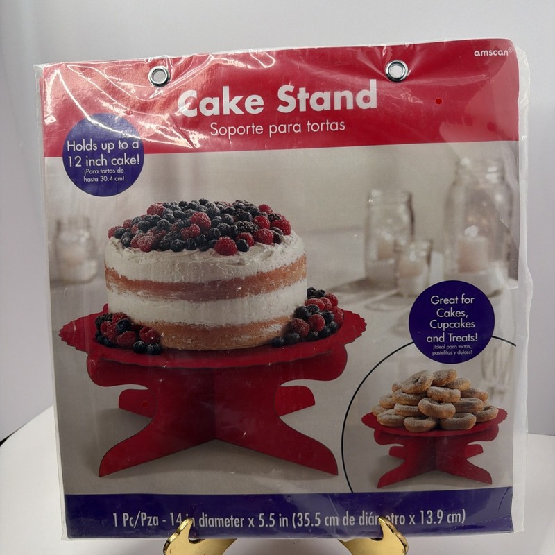 Cardboard Cake Stand – Color – RED