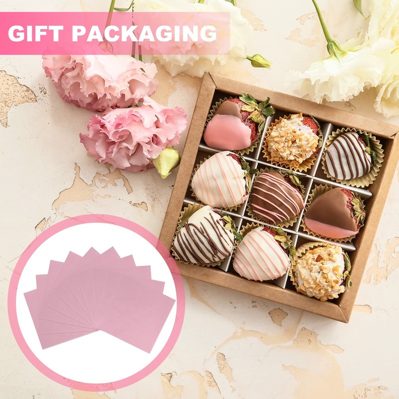 200 Pcs Candy Foil Wrappers, 7.87 x 7.87" Chocolate Wrappers, Light Pink gallery