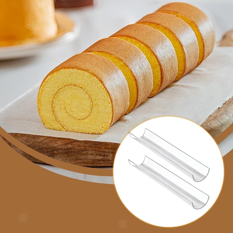 2x Swiss Roll Cake Shaper Baking Tool Transparent Acrylic Pastry Fixator Cake gallery