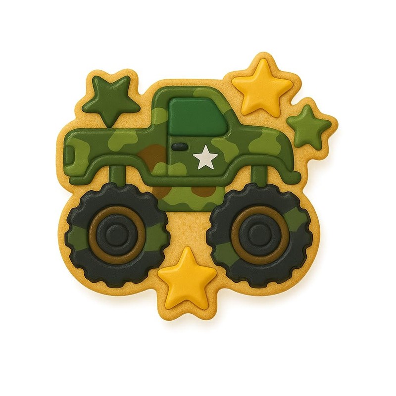 Monster Truck Star Cookie Cutter - 4x3.8" Fun Baking Kitchen Tool gallery