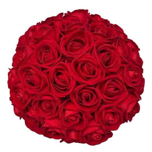 FagusHome 30 Pcs Silk Rose Artificial Flowers Roses Bulk Bouquet Fake Red gallery