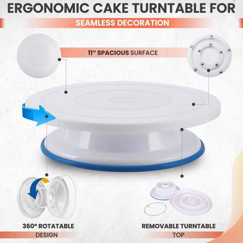 82Pcs Cake Decorating Tools Kit - Turntable, Piping Tips, Icing Bags & Spatulas gallery