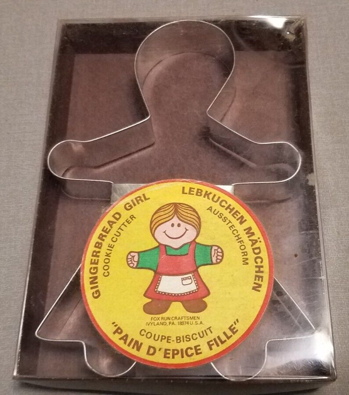 Vintage Fox Run Craftsmen Gingerbread Girl Cookie Cutter Original Box 7.5″x5″