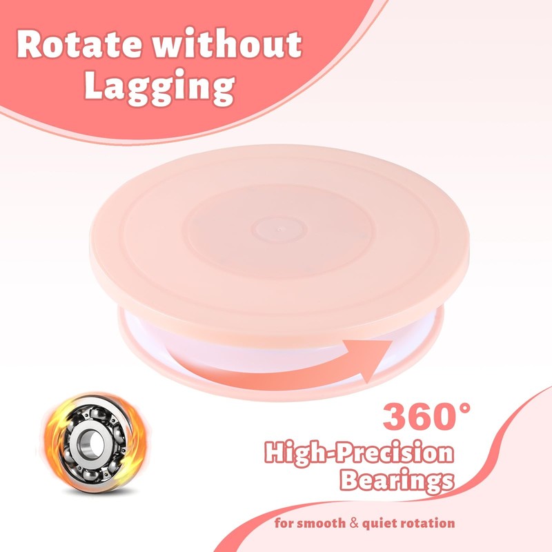 FGASIDYO 207PCS Cake Decorating Kit Includes Revolving cake Large, Pink gallery