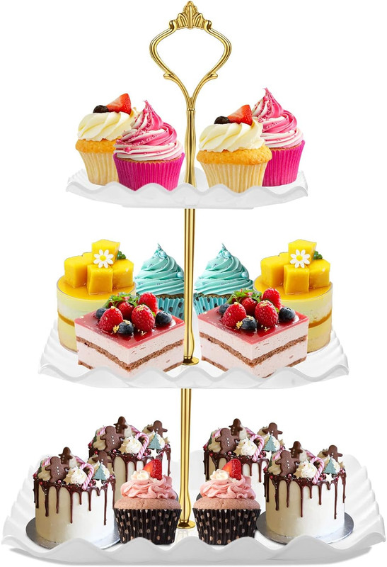 Dessert Cupcake Stand, 3 Tier Cup Cake Holder Tower for Tea Party/Birthday/Weddi