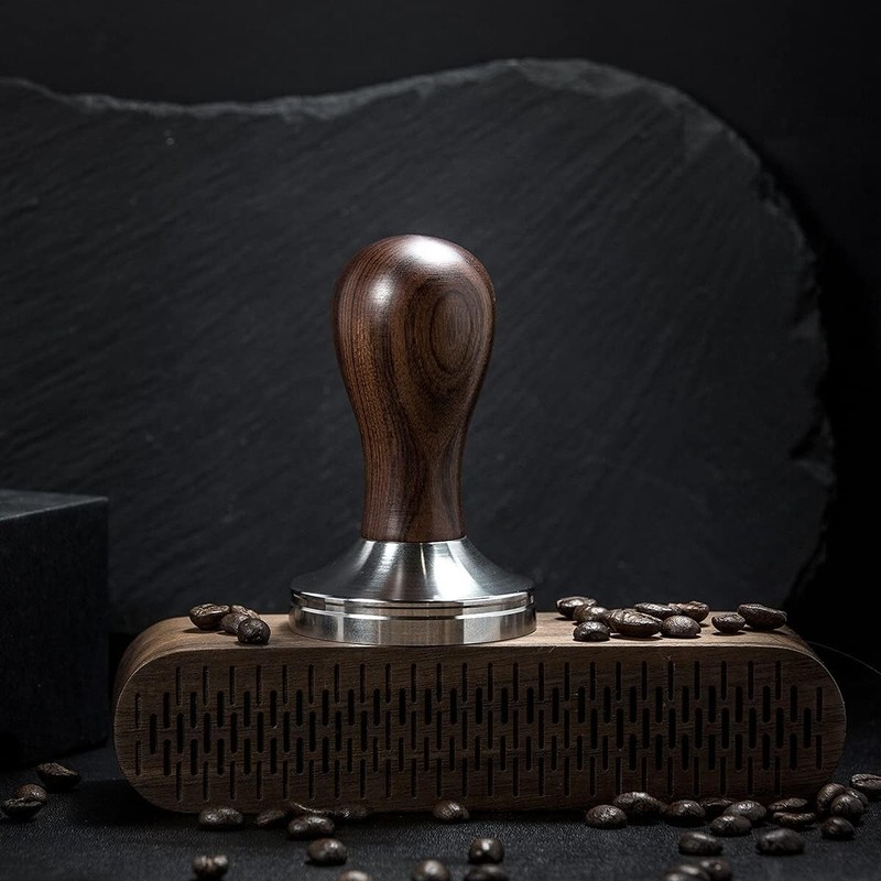 Coffee Tamper Espresso Press with Mat 304 Stainless Steel 51MM, Brown gallery