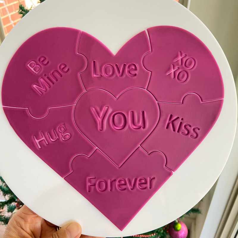 Valentine's day Cookie Cutter Stamp Love Heart Puzzle conversation messages gallery