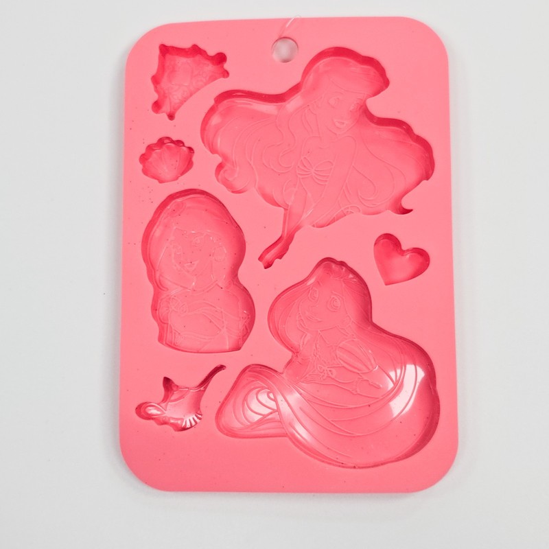 Disney Princess Silicone Chocolate Candy Mold Ariel Jasmine Rapunzel Japan NWT