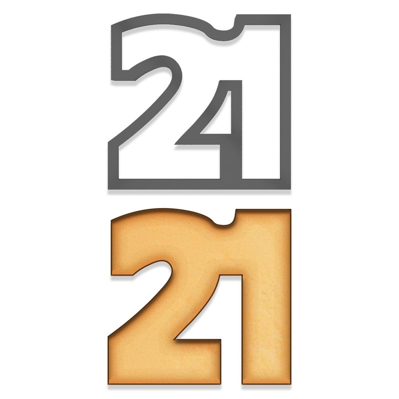Number 21 Cookie Cutter - 3.3x3.2 Inches, Birthday Celebration (Random Color) gallery