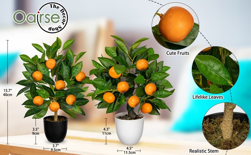 Artificial Potted Plants 16.1 inches Fake Oran Tree Artificial Citrus gallery