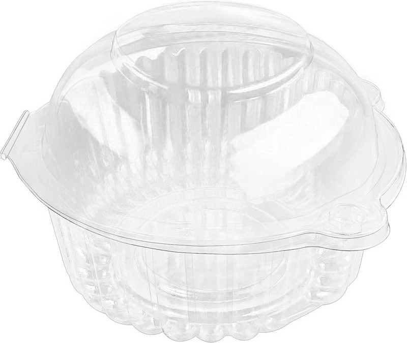 50 Pack Cupcake Holders Individual Plastic Single Muffin Dome Holders Cases