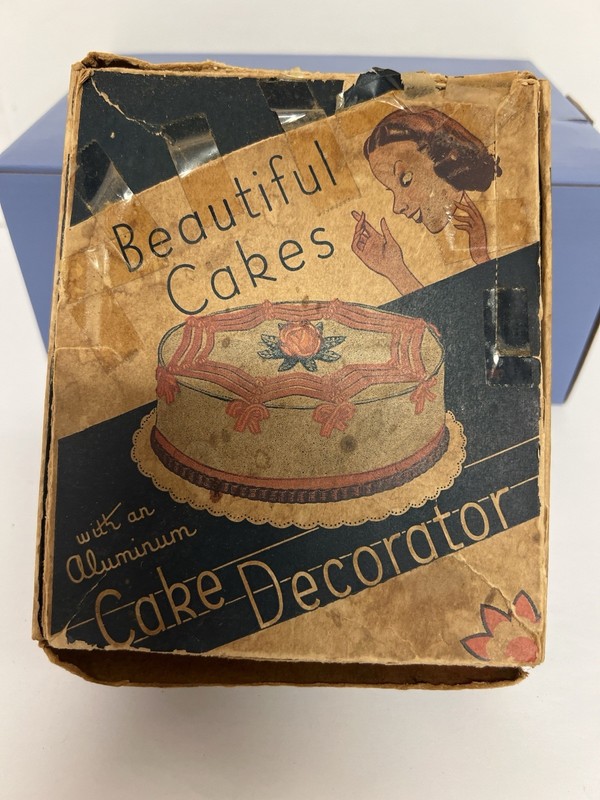 Vintage Aluminum Cake Decorator Set No. 2802 w/ Tips Instructions Original Box