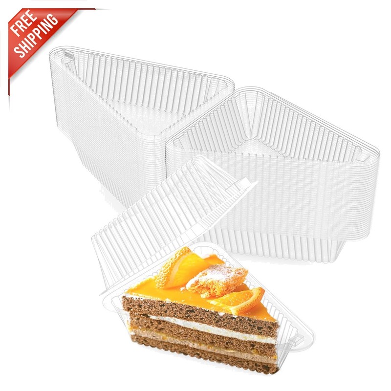 Clear 4.33 Inch Cake Slice Containers – 100 Pack for Freshness and Visibility