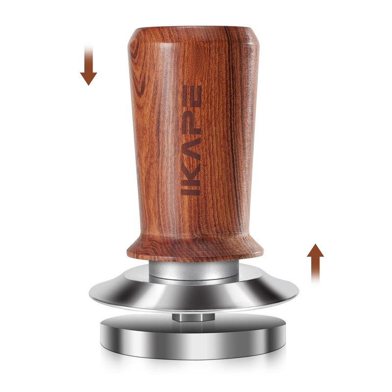 IKAPE 51mm Espresso Coffee Tamper, Spring-loaded Calibrated Tamper 51mm, Red