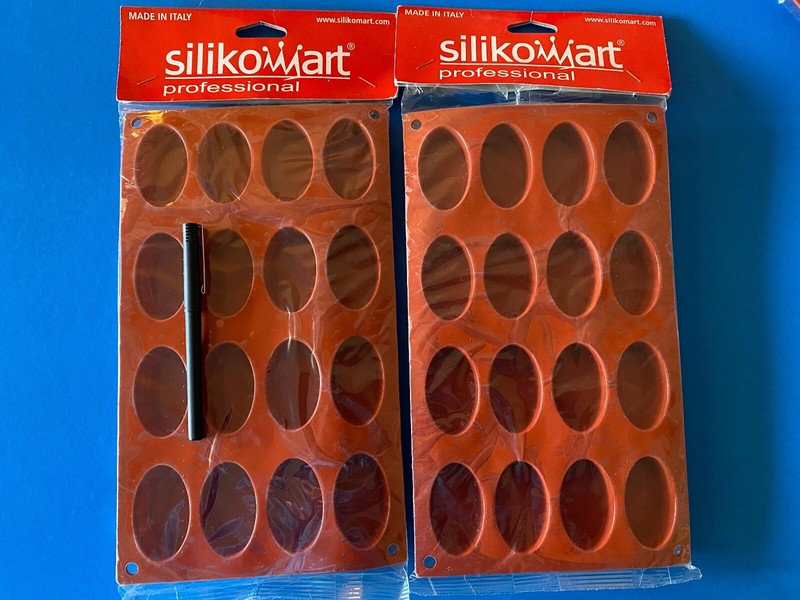 New~2 Silikomart Siliconflex Oval Molds.78 Inch x 2.16 Inch~ship free