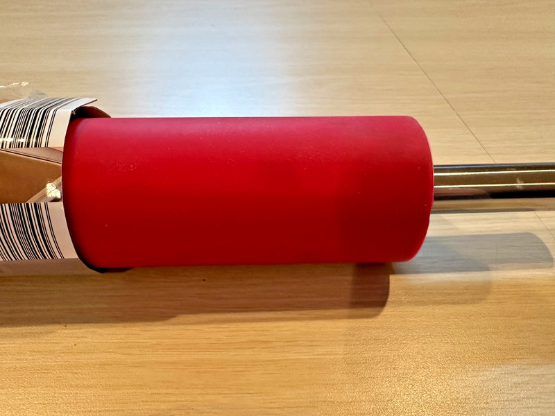 Crofton Red Silicone Silver Tone Metal Double Handle 42831 Rolling Pin 18" New gallery