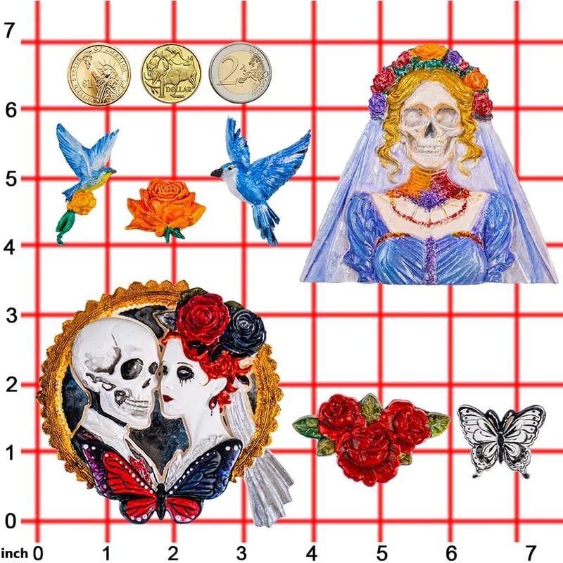 Gothic Floral Cake Toppers Halloween Wedding Party Décor Silicone Molds New gallery