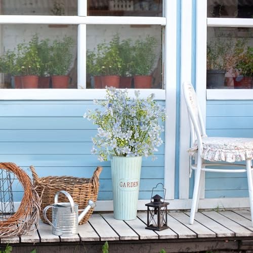 10 PCS Silk Flowers with Long Stems Artificial Flower for Tall Vase Light Blue gallery