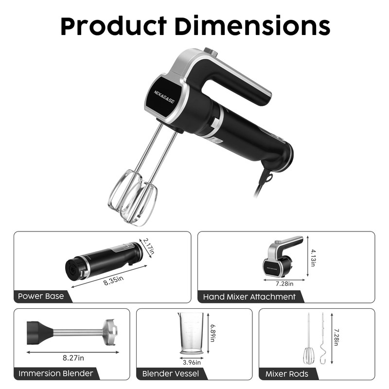 2-In-1 Hand Mixer Immersion Blender Handheld, Portable Hand Blender Mixer wit... gallery