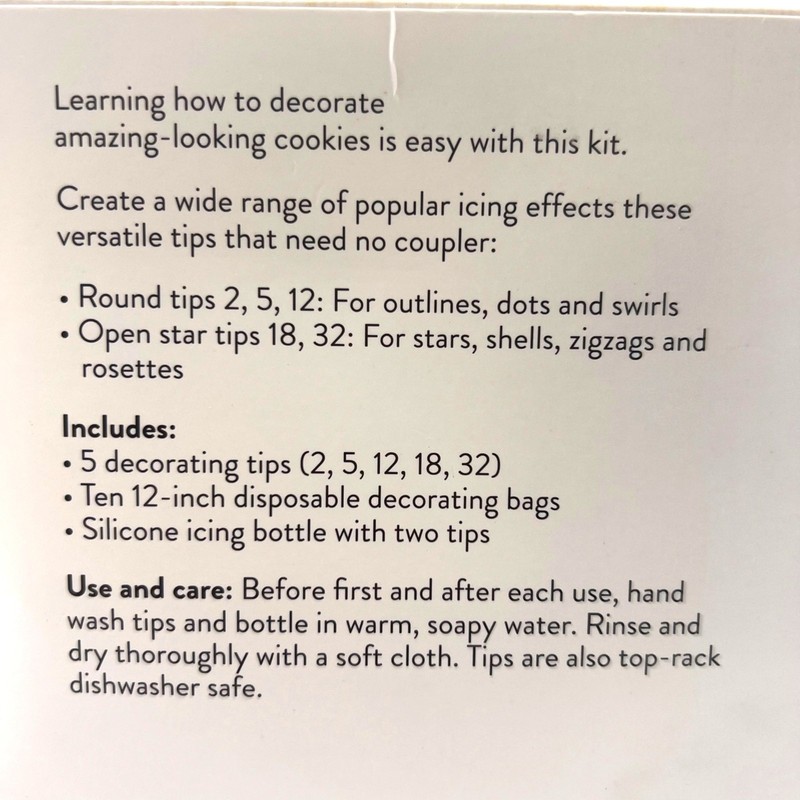 New Wilton Cookie Decorating Kit Tips Bags Bottle Family Time As seen in Macys gallery