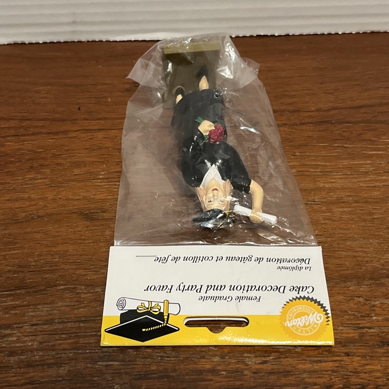 Vintage 2002 - Wilton Female Graduate - graduation cake decoration Blonde NOS gallery