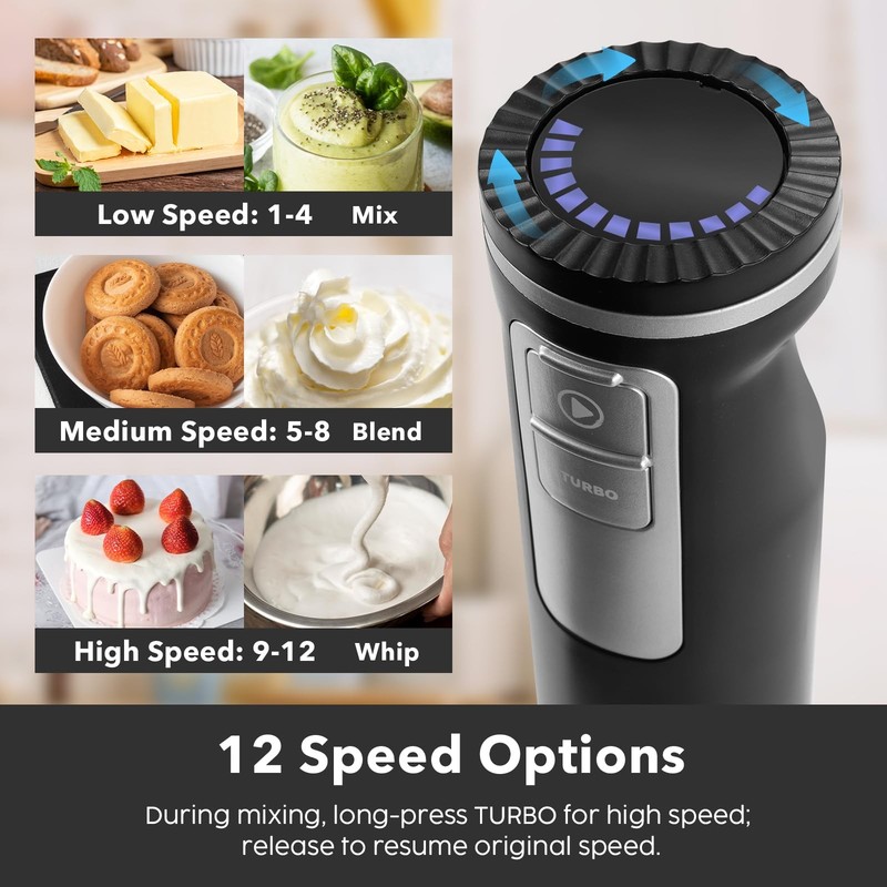 2-In-1 Hand Mixer Immersion Blender Handheld, Portable Hand Blender Mixer wit... gallery