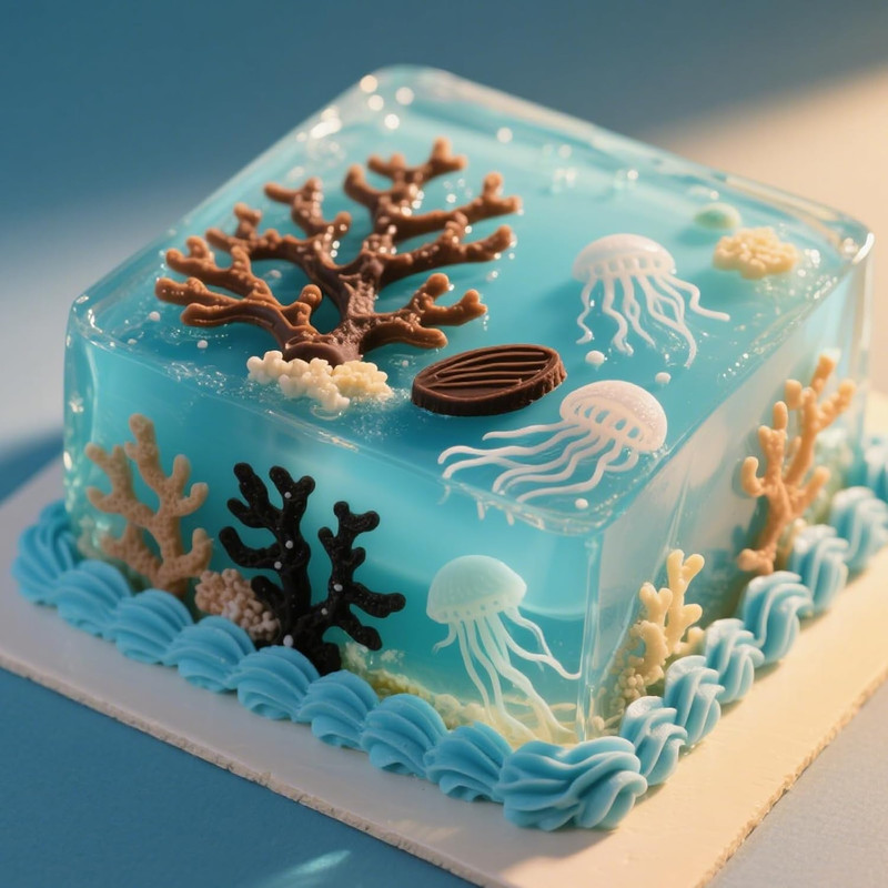 4 Pcs Seaweed Coral Cake Decoration Silicone Mold, Marine Plant Candy Fondant Mo gallery