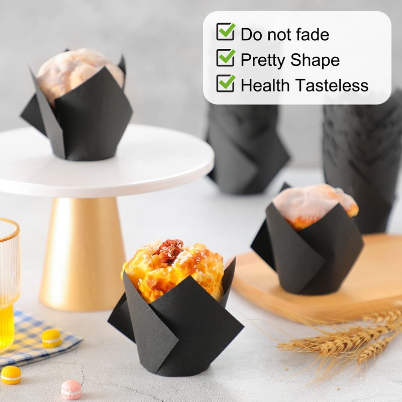 200 Pack Tulip Cupcake Liners Baking Cups Greaseproof Muffin Liners Grease Re... gallery