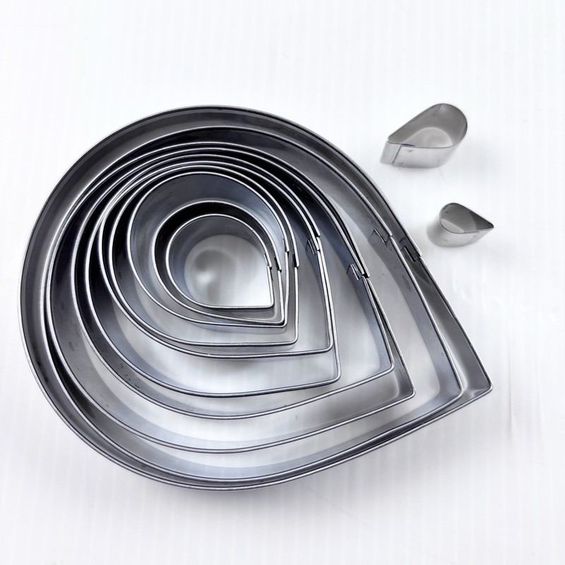 Teardrop/Raindrop Cookie Cutter Set Stainless Folded Edge Craft Supplies 12 Pc gallery