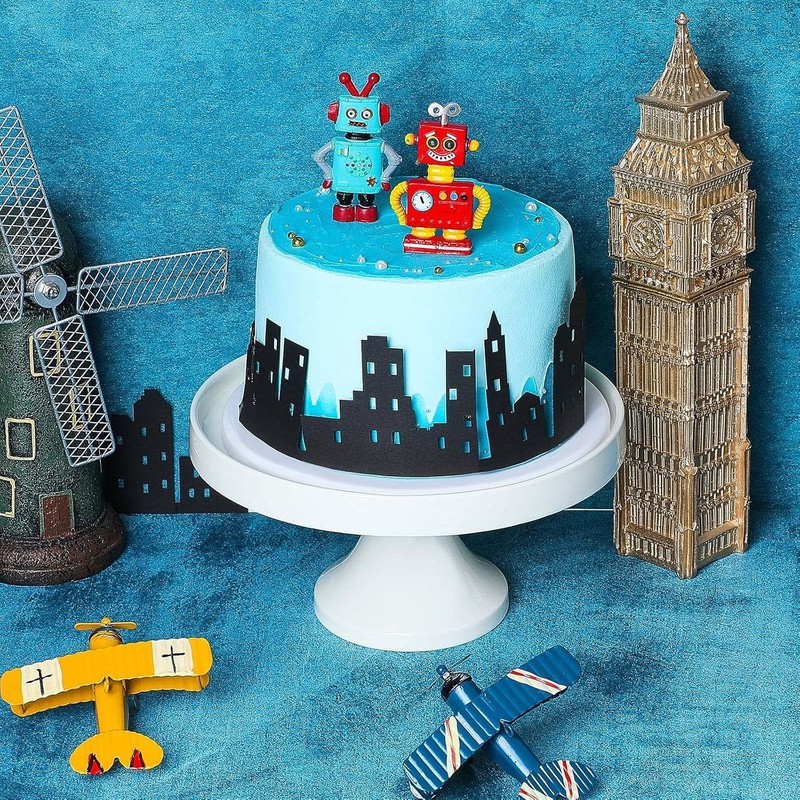 4 Pieces Hero City Cake Border Decoration Black Skyscraper Building Cake Topper gallery