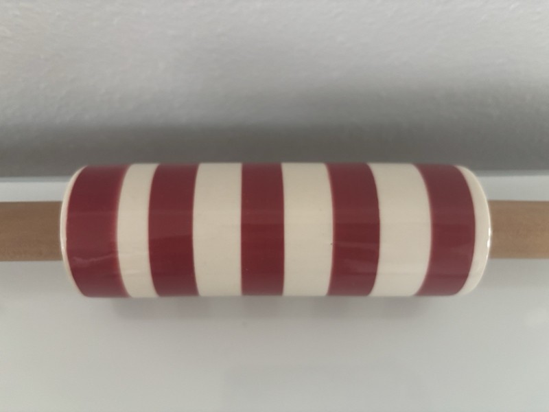 NWOT Christmas Red Striped Wood handled Rolling Pin Wondershop gallery