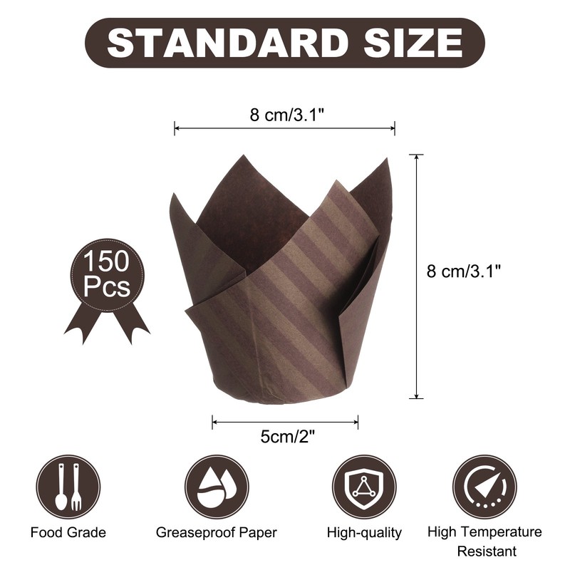 150Pcs Tulip Baking Cups Cupcake Muffins Liners Paper Coffee gallery