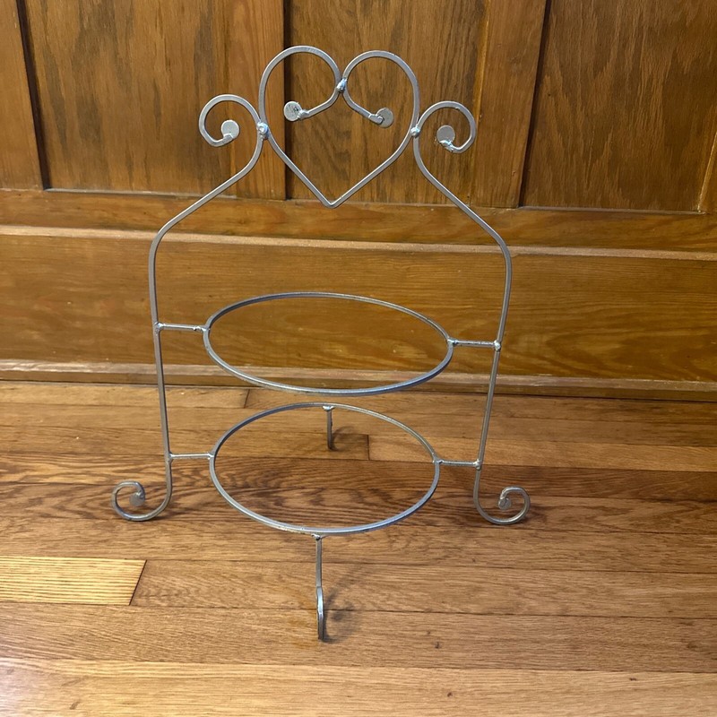 2 Tier Dessert & Plate Stand Cupcake Cookie Server Holder Pie Heart Rack