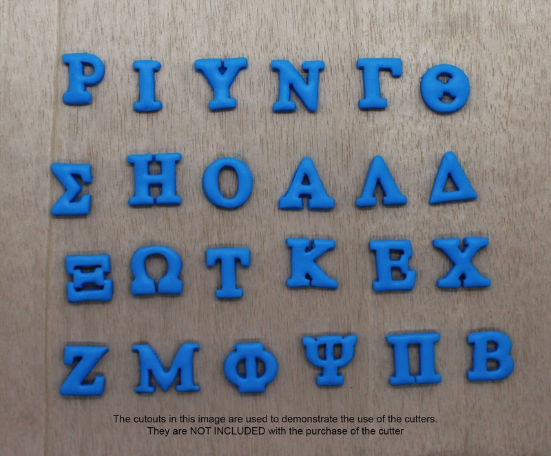 Greek Letter Cutter Set | Cookie, Fondant, Polymer Clay Earring and Foam Cutters gallery